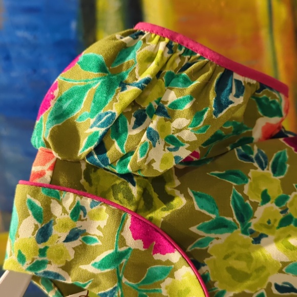 Le' Za Me Avocado Smock Empire Dress 6x - Picture 6 of 9